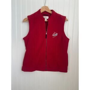 Iowa Sate Vest Women's Small Red Vintage College Fleece Zip Up